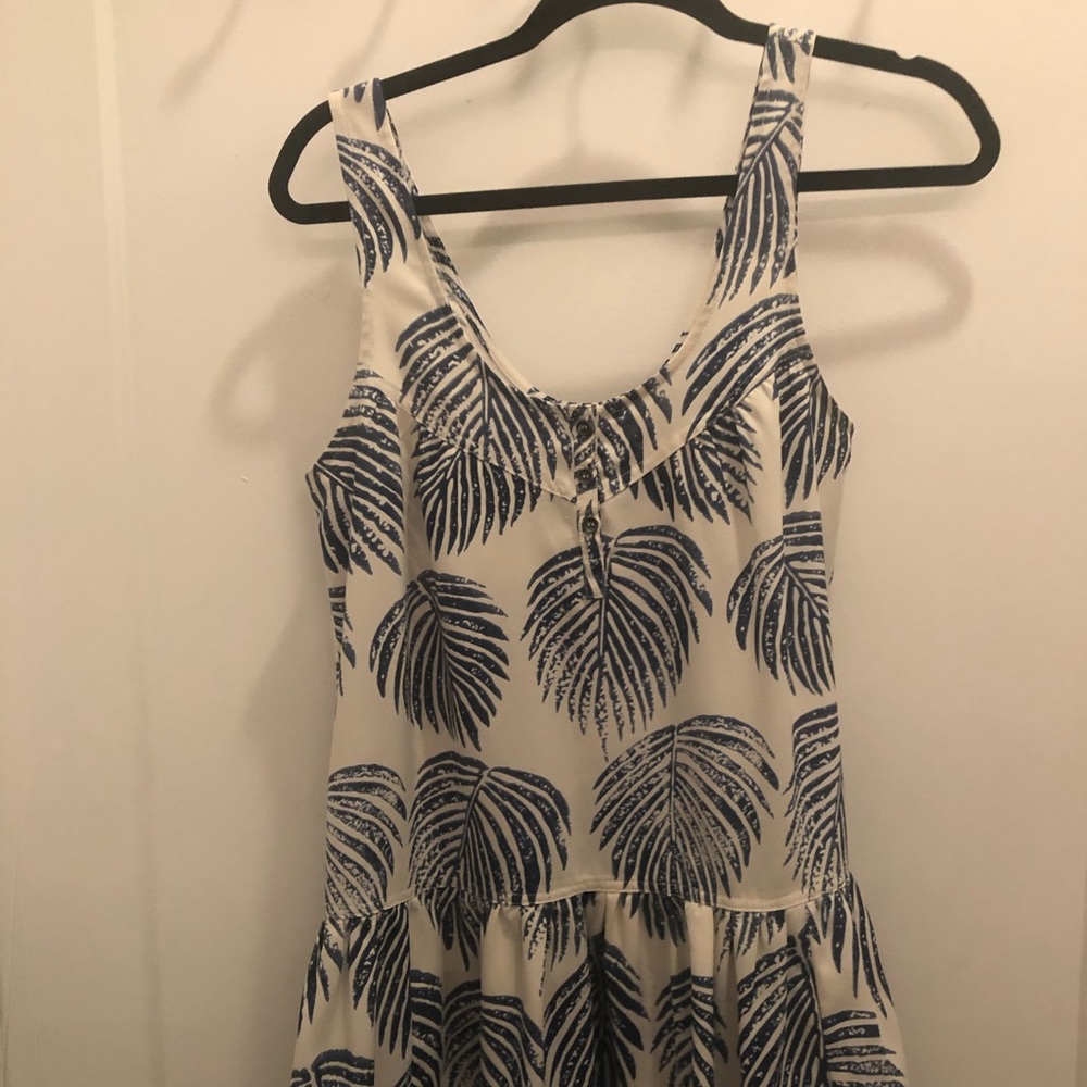 Palm Blue and White Dress